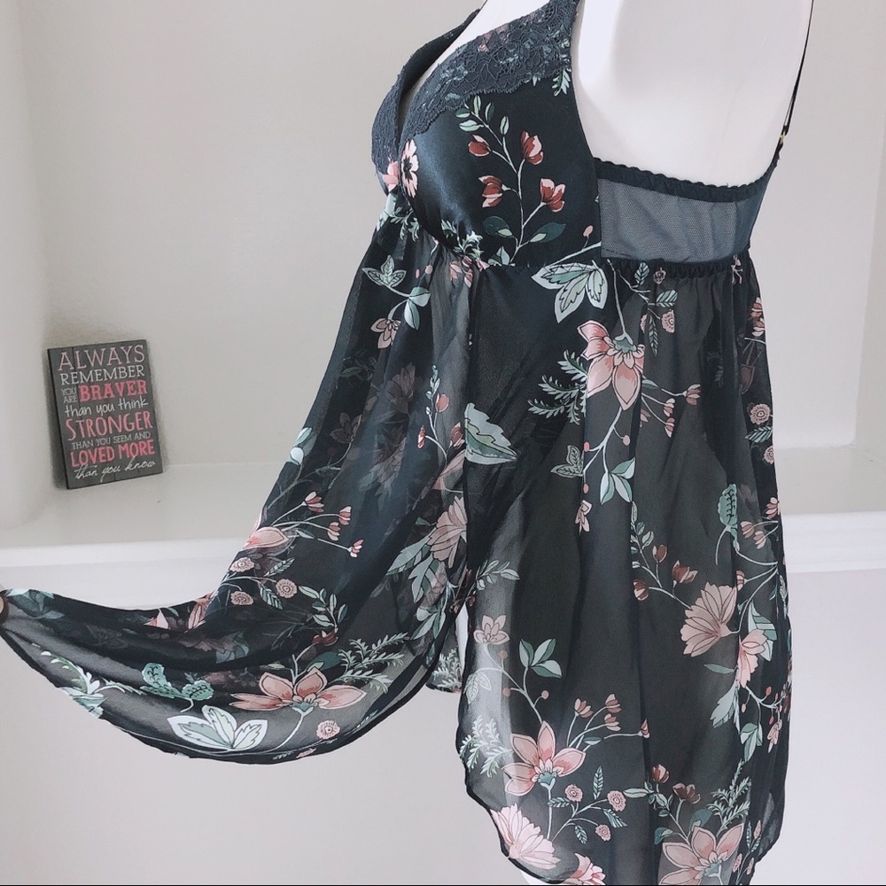 Apt. 9 Intimate Lingerie Lace Trim Sheer Floral Sleepwear Size M, New - Picture 7 of 10